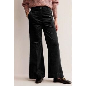 Boden Wide Leg Corduroy Trousers Pants Women's 4 PETITE Black R0423
